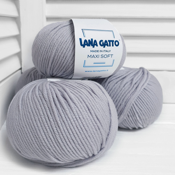 Пряжа Lana Gatto - Maxi Soft (12504 - стальной), 90м/50г, 3 шт. (Лана ...