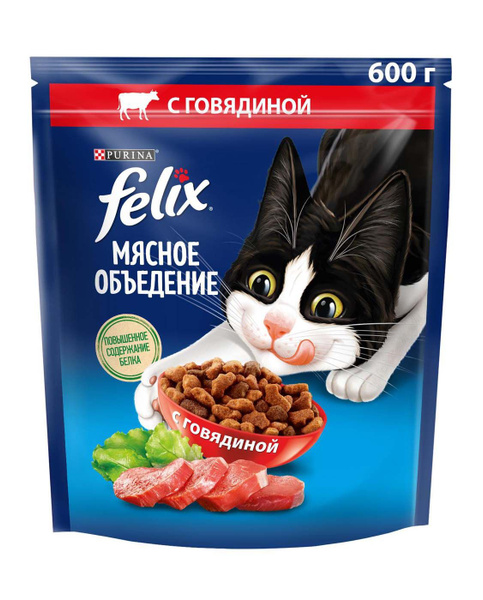 FELIX МЯСНОЕ ОБЪЕДЕНИЕ / Сухой корм Пурина Феликс Мясное объедение для ...