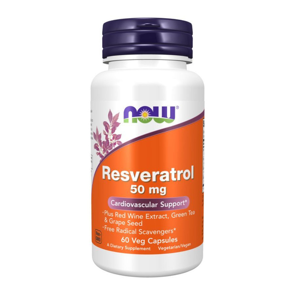 NOW Натуральный Ресвератрол 50мг 60 капс NATURAL RESVERATROL - купить с ...