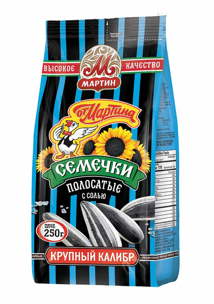 Семечки От Мартина подсолнечника полосатые с солью, жареные ...