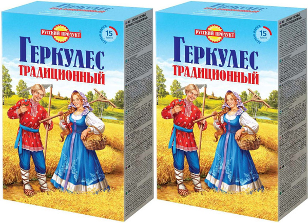 Хлопья Русский Продукт Геркулес традиционный овсяные, комплект: 2 ...