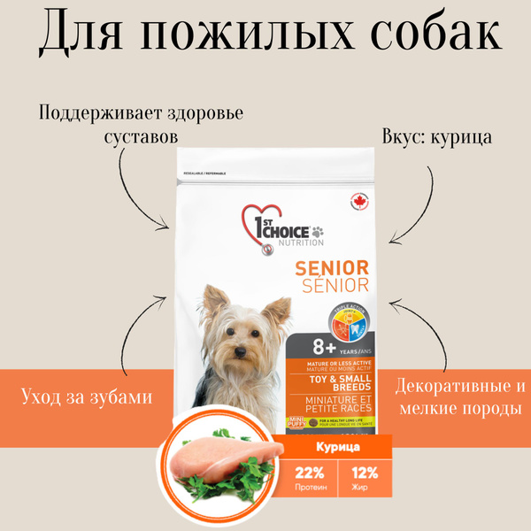 1st Choice корм для пожилых собак миниатюрных и малых пород (senior toy ...