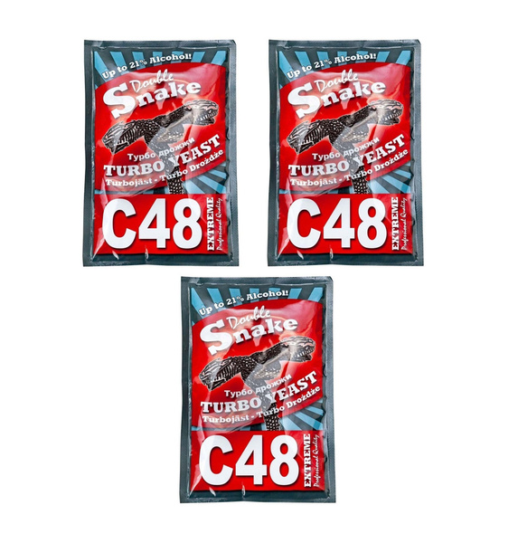 Турбо дрожжи Double Snake С48, 3х130 гр (Турбо дрожжи Дабл Снейк С48, 3 ...