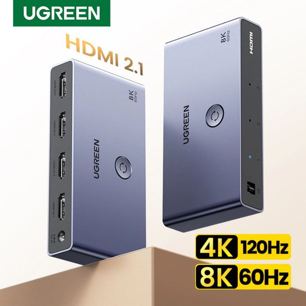 Переключатель HDMI 2.1 на 3 входа и 1 выход / UGREEN 8K@60Hz Switch ...