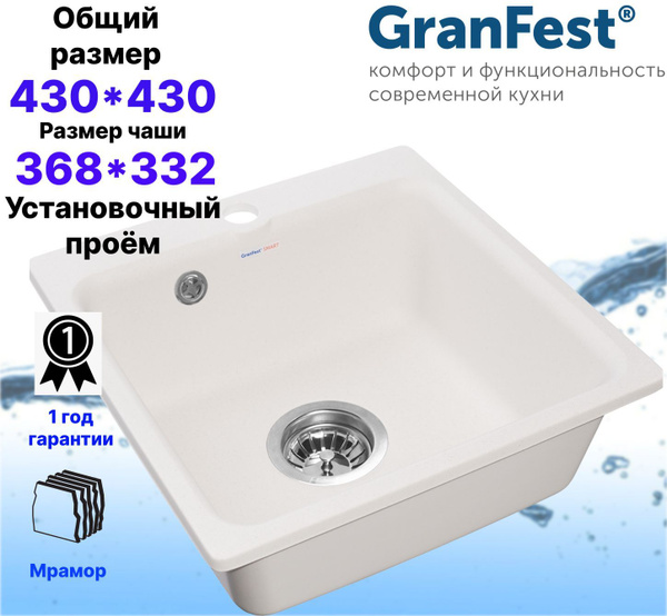 Мойка врезная granfest smart gf sm430