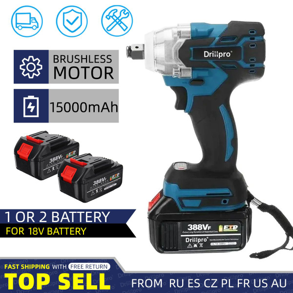 Ударный гайковерт Drillpro, бесщеточный, аккумуляторный, 1/2 дюйма, 18 ...