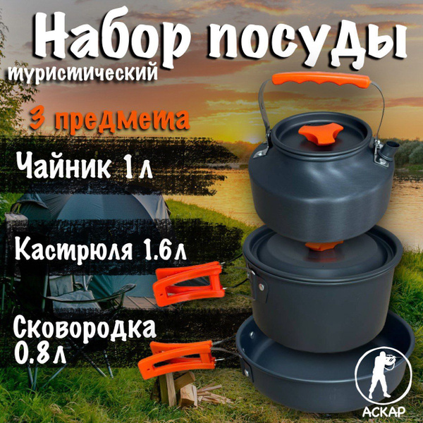 Походный набор посуды / Набор посуды туристический - купить с доставкой ...