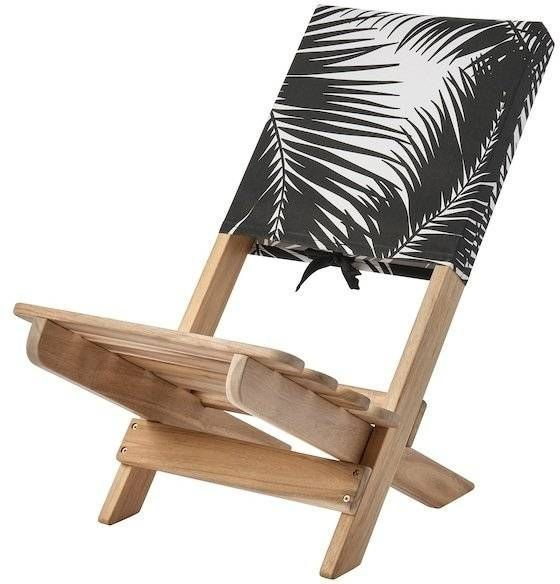 Пляжный стул(шезлонг) для сада IKEA KASEBERGA КОСЕБЕРГА акация/черный ...