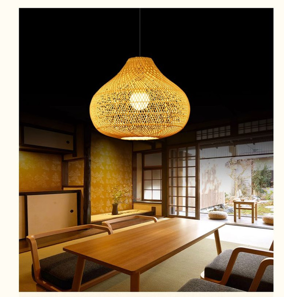 Ресторанная люстра в японском стиле из бамбука и ротанга в стиле Ваби ...