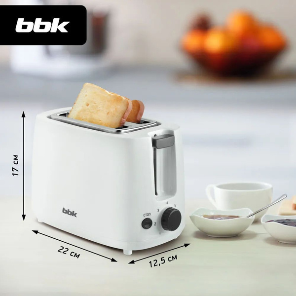 Тостер BBK TR82 белый/ 2 тоста/ 700 Вт, белый купить по выгодной цене в ...