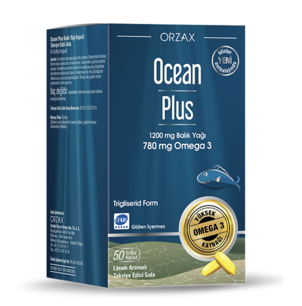 ORZAX OCEAN PLUS FISH OIL; Океан плюс Рыбий жир, Омега 3. 50 капсул ...