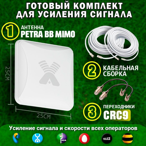 Готовый Комплект 4G Антенна Antex Petra BB Mimo + Кабельные сборки ...