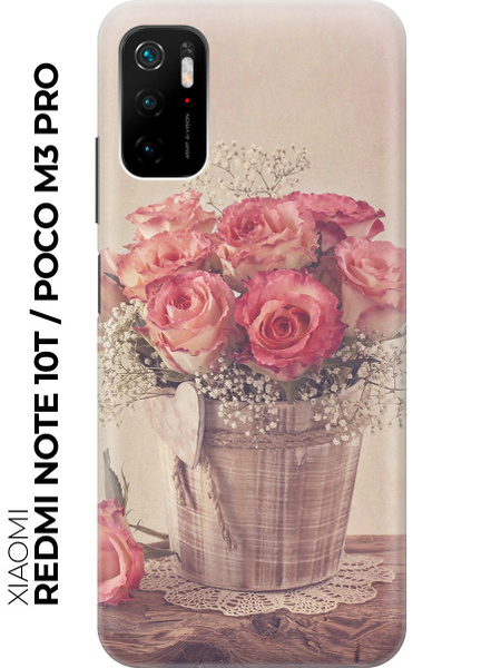 Силиконовый чехол Винтажные розы на Xiaomi Redmi Note 10T / Poco M3 Pro ...