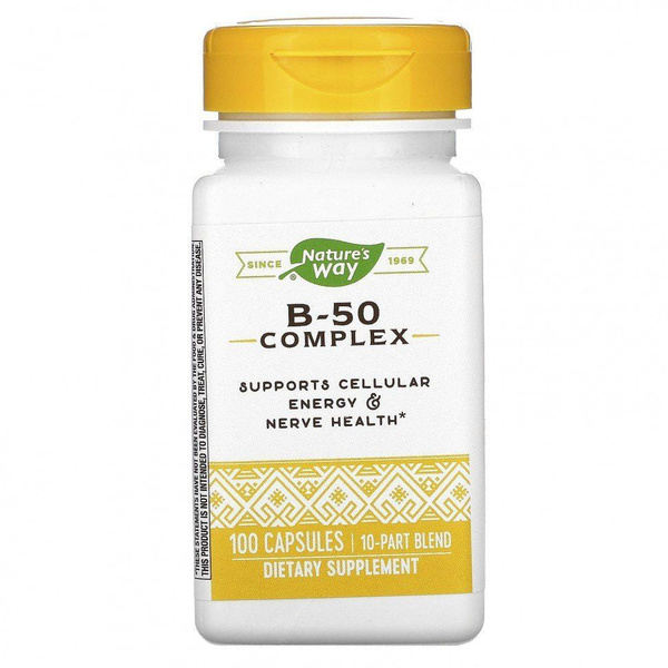 Витамины группы В, Комплекс B-50, Nature's Way B-50 Complex 100 капсул ...