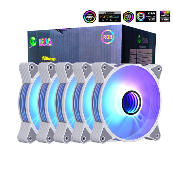 IWONGOU кулера для корпуса пк 5 in 1 вентиляторы argb 120mm with реобас ...