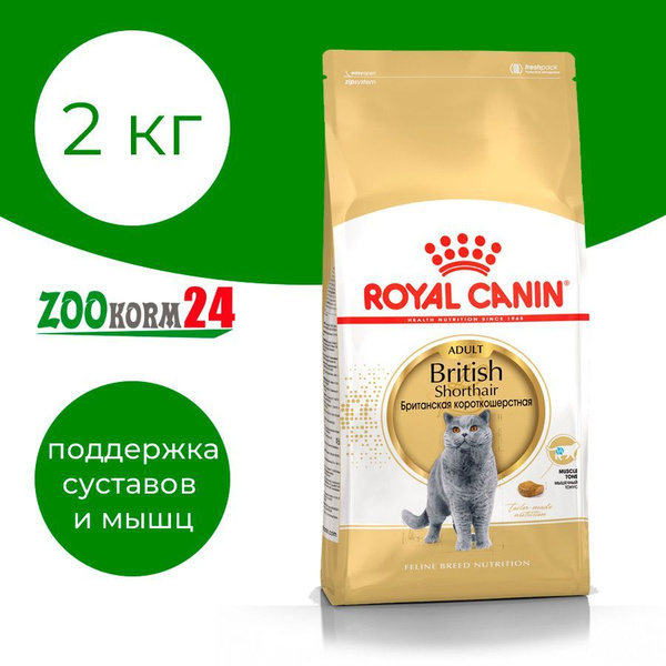 Вопросы и ответы о Корм сухой Royal Canin British Shorthair Adult для ...