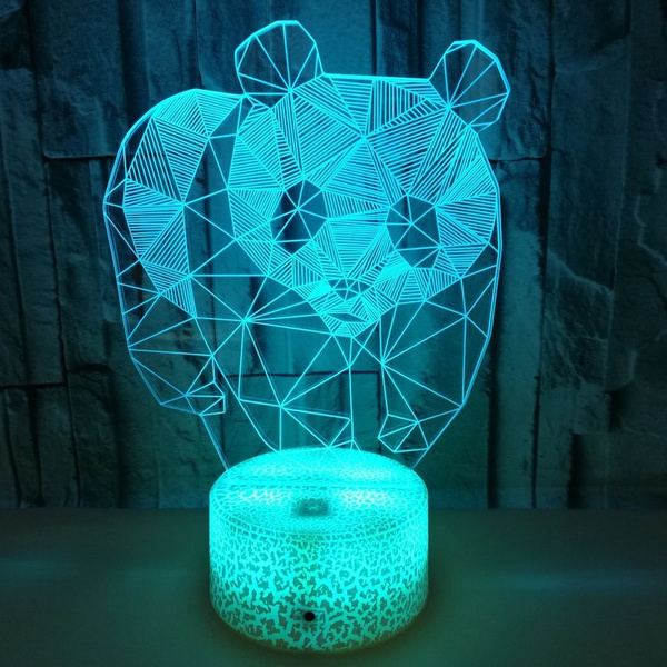 Купить 3D Ночной фонарь Панда, От порта USB, 3 AAA по выгодной цене в ...