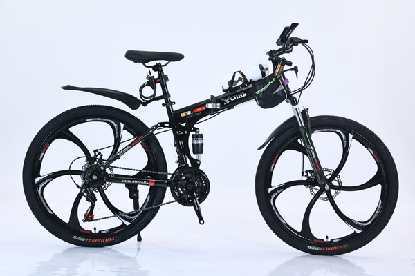 велосипед взрослый горный складной 26" Черный, красный - купить по ...