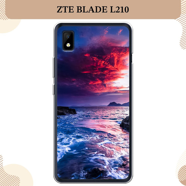 Силиконовый чехол на ZTE Blade L210 / ЗТЕ Блэйд Л210, матовый Волны 1 ...