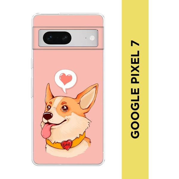 Силиконовый чехол на Google Pixel 7 / Гугл Пиксель 7 "Корги язык ...