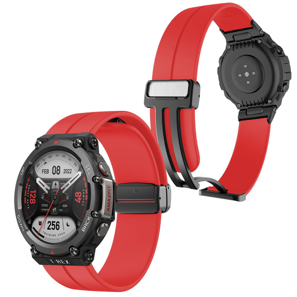 Силиконовый магнитный ремешок для смарт часов Amazfit T-Rex 2 ...