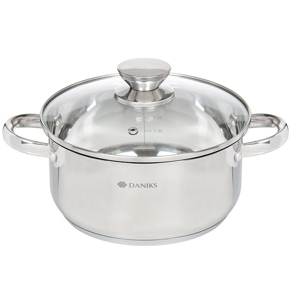 Кастрюля DANIKS, Нержавеющая сталь, 3,1 л - купить по выгодной цене в ...