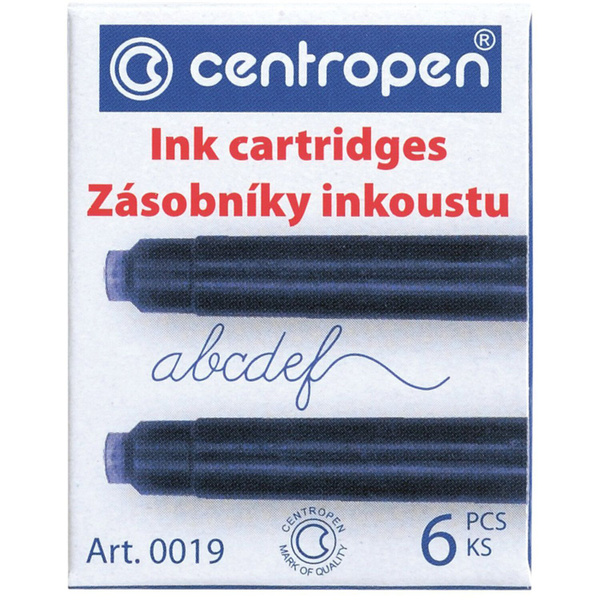 Картриджи чернильные (чернила) для перьевой ручки синие centropen ...