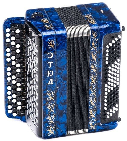 Баян ученический двухголосный "Этюд-205М2", BN-40-BL, 55х100-II, синий ...
