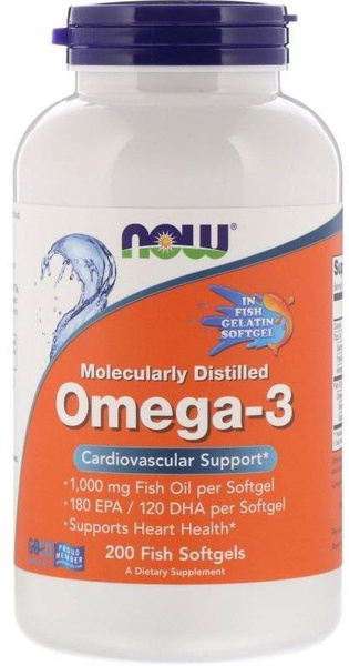 Характеристики Омега 3 жирные кислоты NOW Omega 3 Fish Oil 1000 mg Fish ...