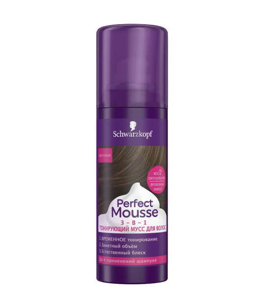 Schwarzkopf PERFECT MOUSSE Тонирующий мусс для волос 3в1 Каштановый ...