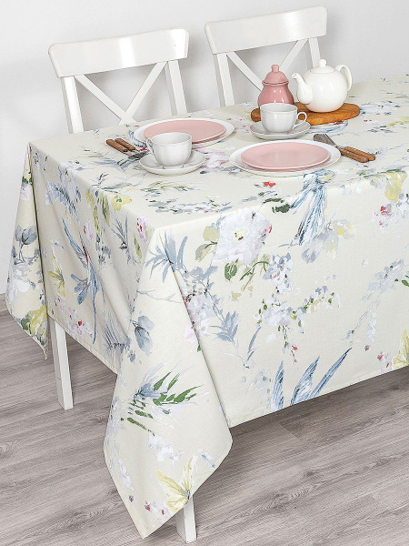 Скатерть кухонная прямоугольная на стол 136x170 Райский сад / ткань ...