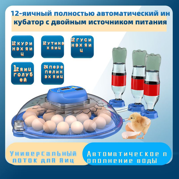 Умный Инкубатор AutoHatch-26: Вмещает 26 Яиц, Двойное Электропитание ...