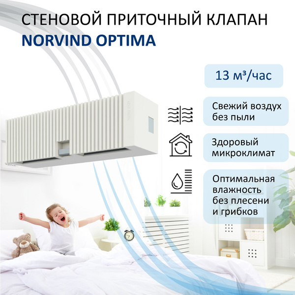 Стеновой приточный клапан Norvind optima - купить по выгодной цене в ...