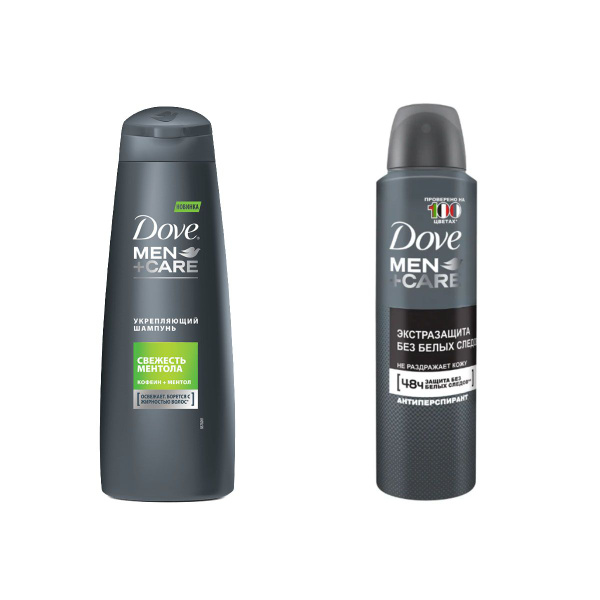 Dove Men Набор для мужчин для ухода: Шампунь Свежесть ментола, 250 мл ...