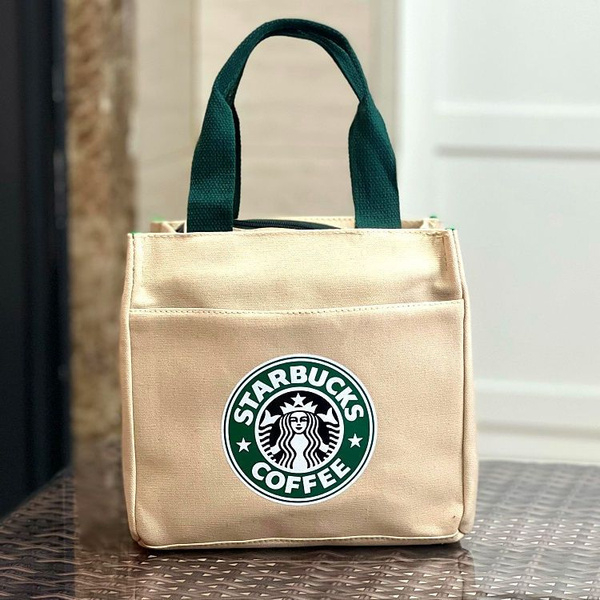 Термосумка для ланч-бокса Starbucks, темно-бежевый, держит температуру ...