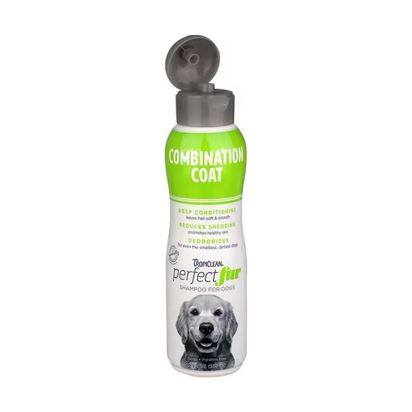 TropiClean Perfect Coat Шампунь для собак против линьки и глубокого ...