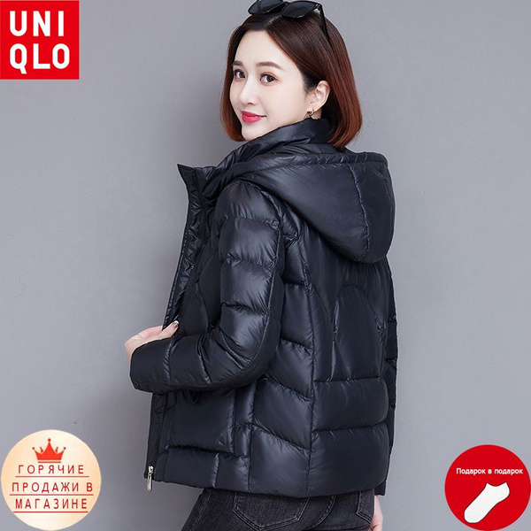 Пальто Uniqlo, Еврозима, размер 48, цвет черный, Стрейч-коттон - купить ...