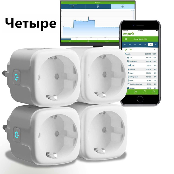 Умная розетка с Яндекс Алисой Tuya WiFi 16А таймером с голосовым ...