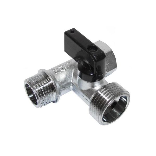 Шаровый кран 1/2\"x3/4\"x1/2\" ВР-НР-НР для подключения к стиральным и ...