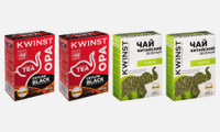 Набор черного и зеленого чая KWINST 4 упаковки по 250 грамм. KWINST