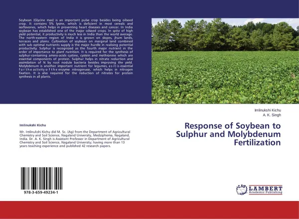 Обложка книги Response of Soybean to Sulphur and Molybdenum Fertilization, Imlinukshi Kichu and A. K. Singh