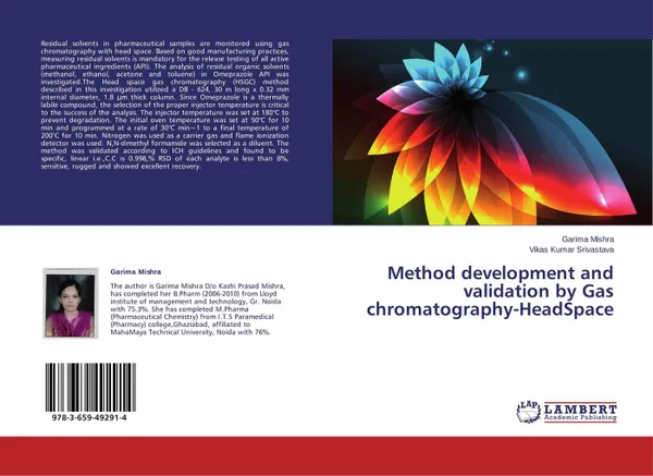 Обложка книги Method development and validation by Gas chromatography-HeadSpace, Garima Mishra and Vikas Kumar Srivastava