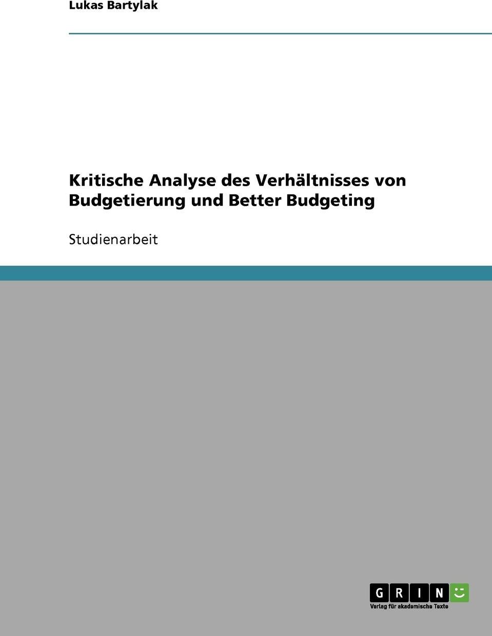 фото Kritische Analyse Des Verhaltnisses Von Budgetierung Und Better Budgeting