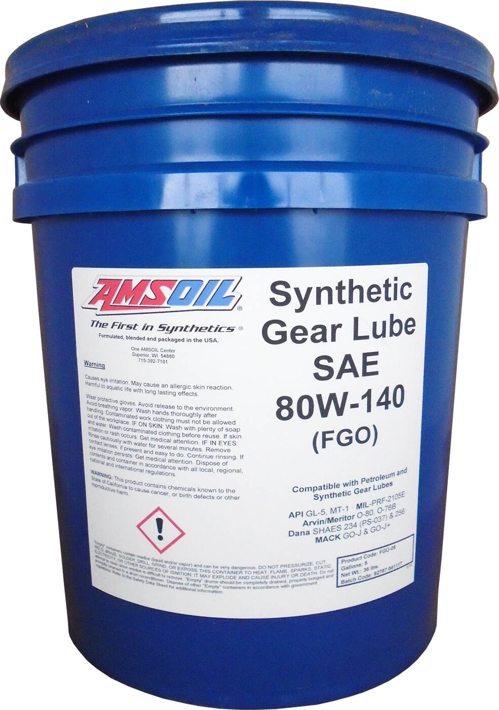 фото Трансмиссионное масло AMSOIL Synthetic Long Life Gear Lube SAE 80W-140 (18,9л)*