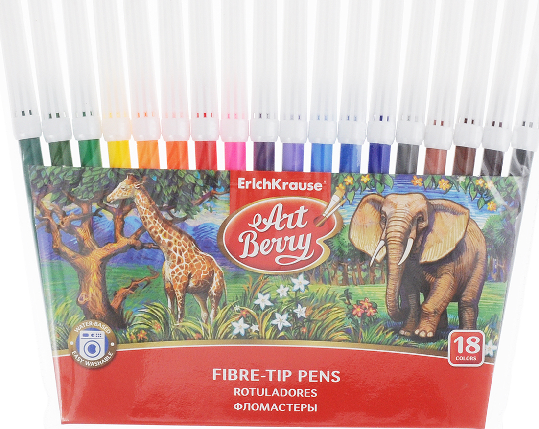Набор фломастеров Erich Krause Art Berry Easy Washable, 18 цветов ...
