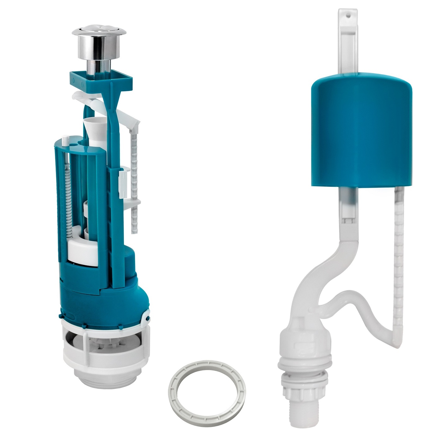 Арматура для бачка ПРЕМИУМ (2 режима, нижний подвод, гальваническая ...