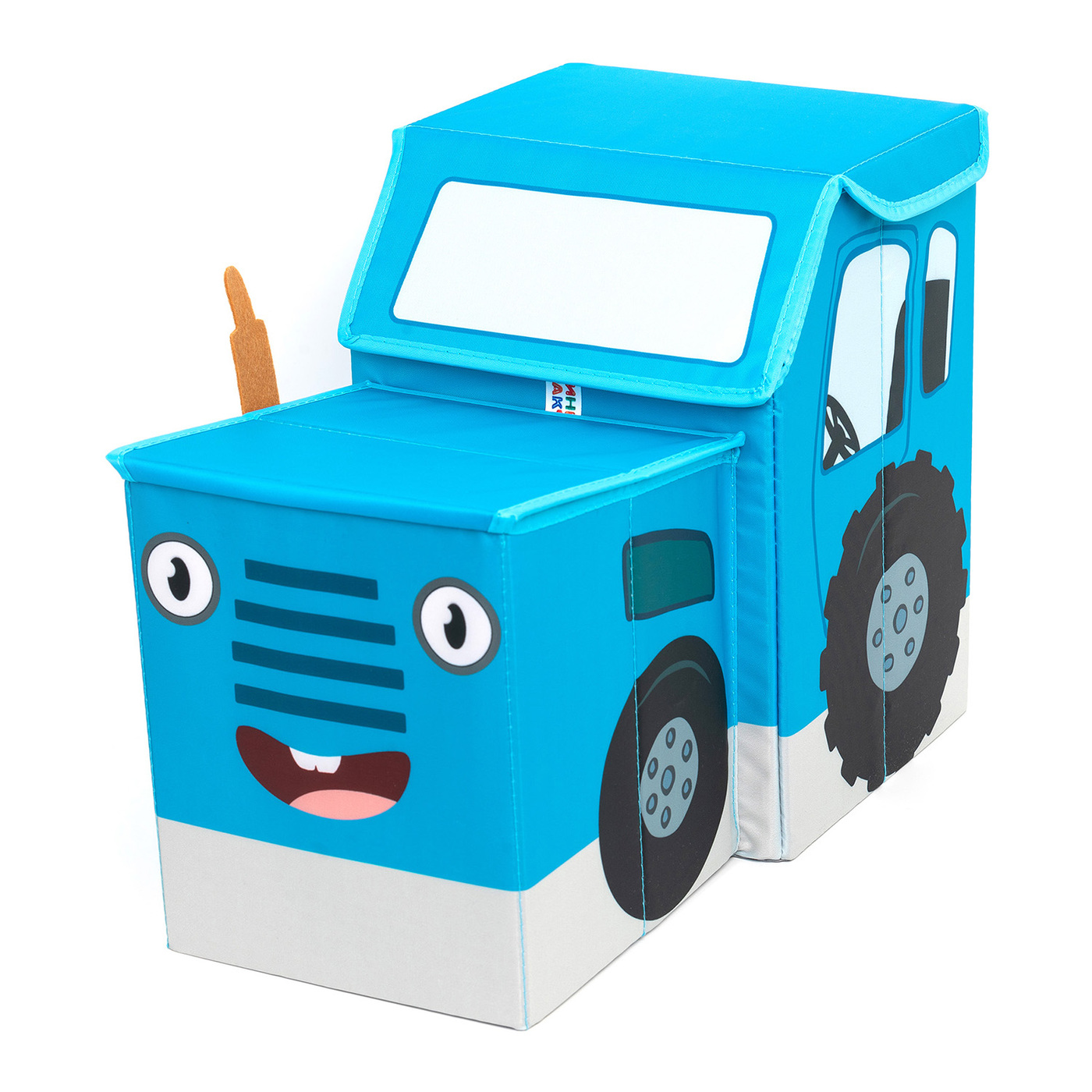 Коробка для игрушек синий трактор