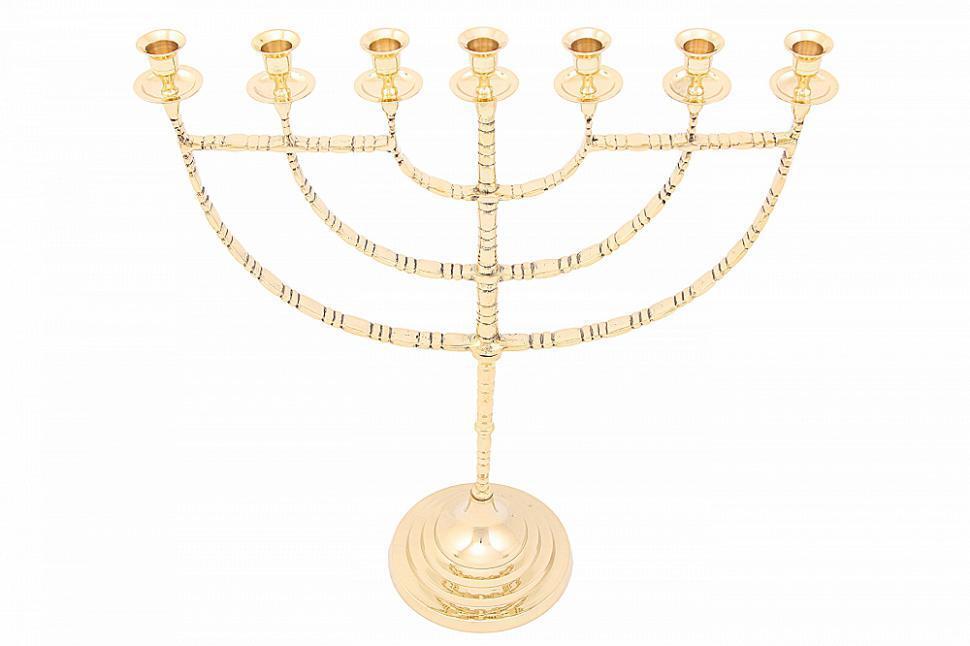 Бронзовый подсвечник минора. Семисвечник менора. Подсвечник, l14, w14, h29 см. Еврейский семисвечник. Семисвечник в скинии.