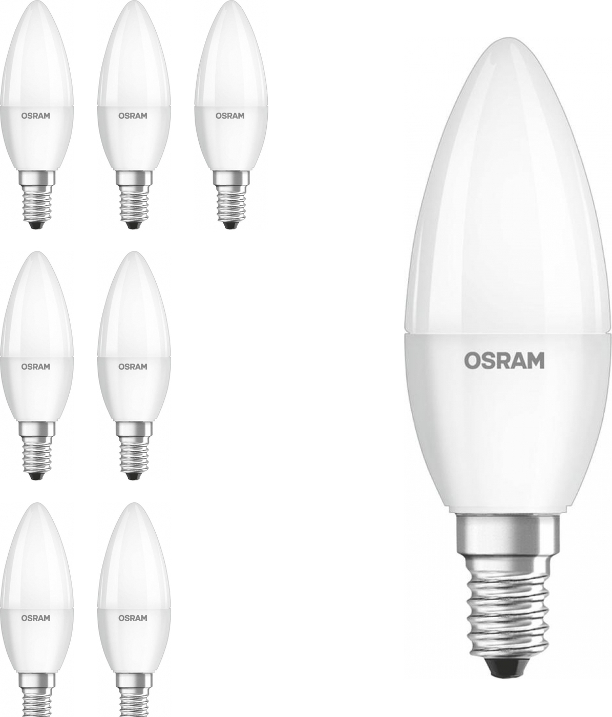 Лампочка Osram LED Star Classic 214496/7, Нейтральный свет, E14, 6.5 Вт, Светодиодная, 7 шт.