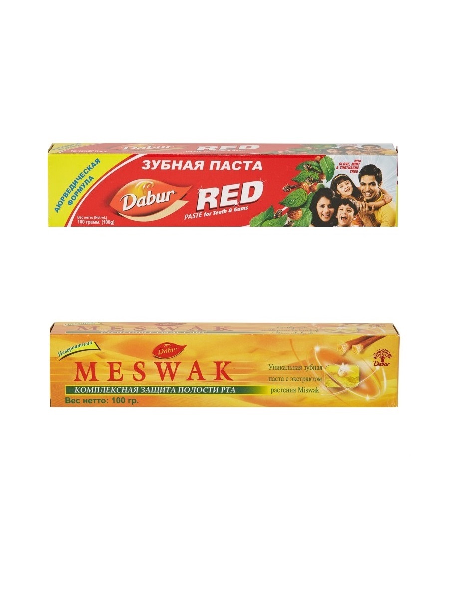 Зубная паста Дабур Ред + Месвак / Dabur Red + Meswak, 2 упаковки по 100 ...